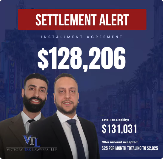 IRS Tax settlement Michigan alert - $128,206