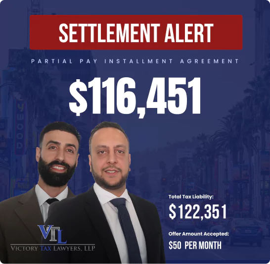 IRS Tax settlement Oklahoma alert - $116,451